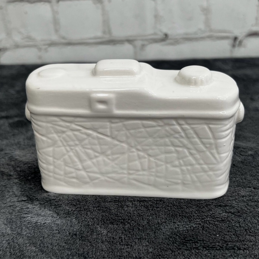 White Ceramic Camera Decor handmade - Picture 3 of 5